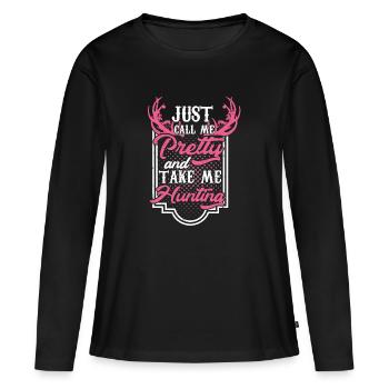 Pretty hunter - Frauen Premium Bio Langarmshirt - Schwarz - Vorne - Julia (174cm)