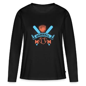 Baseball Mom - Frauen Premium Bio Langarmshirt - Schwarz - Vorne - Julia (174cm)