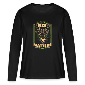 Taille Matter - T-shirt manches longues Premium bio Femme - noir - Devant - Julia (174cm)