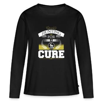 Chasse à la guérison - T-shirt manches longues Premium bio Femme - noir - Devant - Julia (174cm)