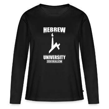 Université hébraïque de Jérusalem - T-shirt manches longues Premium bio Femme - noir - Devant - Julia (174cm)