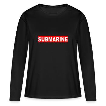 SOUS-MARIN - T-shirt manches longues Premium bio Femme - noir - Devant - Julia (174cm)