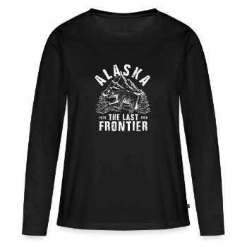Alaska - T-shirt manches longues Premium bio Femme - noir - Devant - Julia (174cm)