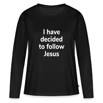Love Jesus God Bible Religion Faith - Women's Premium Organic Long Sleeve Shirt - black - Front - Julia (174cm)