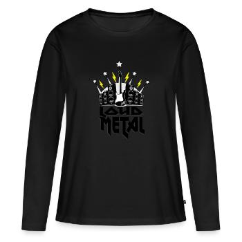 Metal - Frauen Premium Bio Langarmshirt - Schwarz - Vorne - Julia (174cm)
