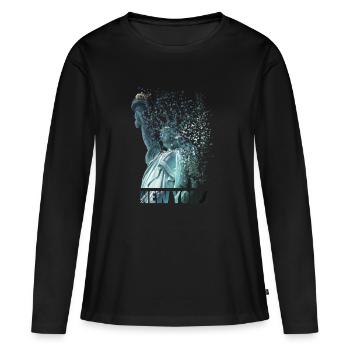 Freiheitsstatue - Frauen Premium Bio Langarmshirt - Schwarz - Vorne - Julia (174cm)