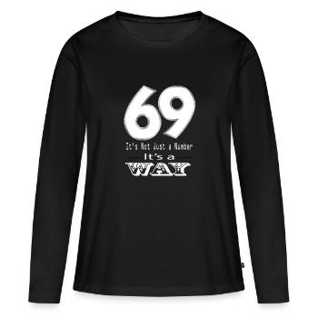 69 sexe nombre style de vie oral amusant genre de cornée sale - T-shirt manches longues Premium bio Femme - noir - Devant - Julia (174cm)