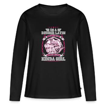 Car Lover girl - Women's Premium Organic Long Sleeve Shirt - black - Front - Julia (174cm)