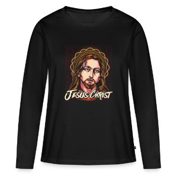Jésus Christ Christ du Christ - T-shirt manches longues Premium bio Femme - noir - Devant - Julia (174cm)