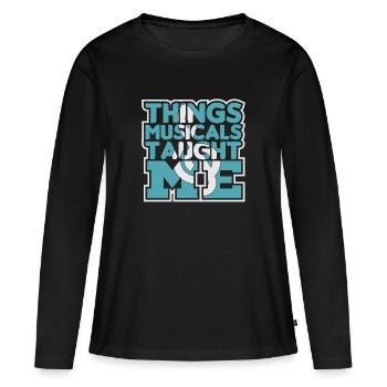 comédies musicales - T-shirt manches longues Premium bio Femme - noir - Devant - Julia (174cm)