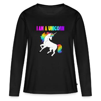 Je suis une licorne - je suis une licorne - T-shirt manches longues Premium bio Femme - noir - Devant - Julia (174cm)