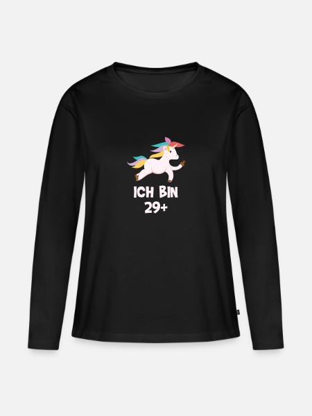 Ich bin 30 Jahre alt Geburtstag Einhorn Geschenk - Frauen Premium Bio Langarmshirt - Schwarz