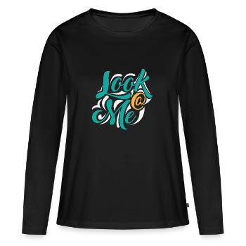Cadeau de beauté modèle glamour disant - T-shirt manches longues Premium bio Femme - noir - Devant - Julia (174cm)