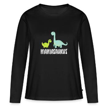 Dinosaur shirt MAMAsaurus - Women's Premium Organic Long Sleeve Shirt - black - Front - Julia (174cm)
