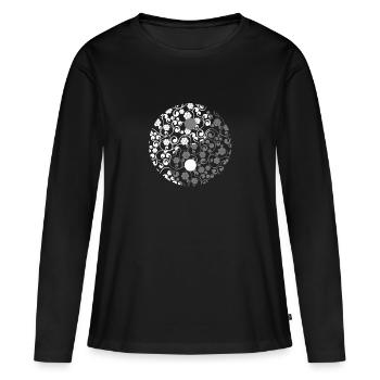 Yin Yang - T-shirt manches longues Premium bio Femme - noir - Devant - Julia (174cm)