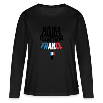 France - France - T-shirt manches longues Premium bio Femme - noir - Devant - Julia (174cm)