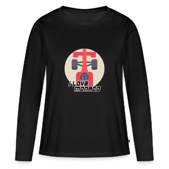 Monaco - T-shirt manches longues Premium bio Femme - noir - Devant - Julia (174cm)