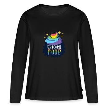 Tas de licorne - Merde de licorne - T-shirt manches longues Premium bio Femme - noir - Devant - Julia (174cm)