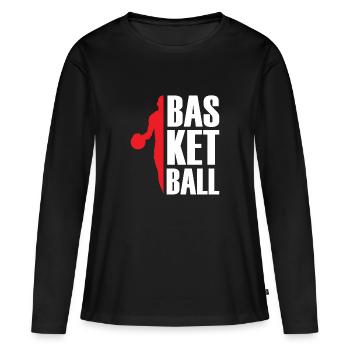 Basket sport Sport Slamdunk panier - T-shirt manches longues Premium bio Femme - noir - Devant - Julia (174cm)