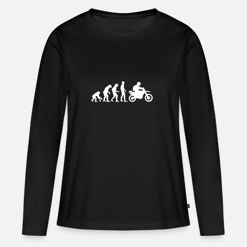 Evolution! Motorrad Geschenk Idee Bikes - Frauen Premium Bio Langarmshirt - Schwarz