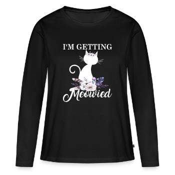 Je deviens miaulé - T-shirt manches longues Premium bio Femme - noir - Devant - Julia (174cm)