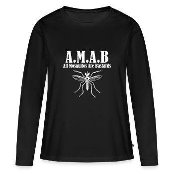 Tous les Mosquitos sont des bâtards A.M.A.B - T-shirt manches longues Premium bio Femme - noir - Devant - Julia (174cm)