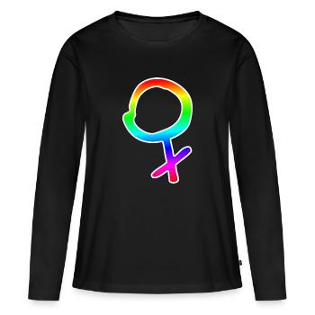 female symbol rainbow female gender - Women's Premium Organic Long Sleeve Shirt - black - Front - Julia (174cm)