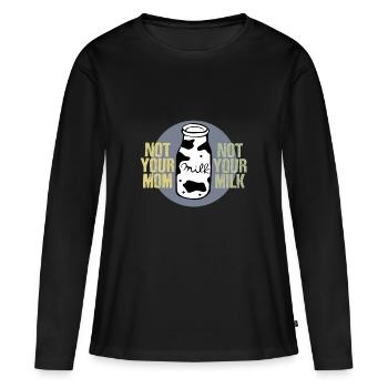 Pas votre lait - T-shirt manches longues Premium bio Femme - noir - Devant - Julia (174cm)