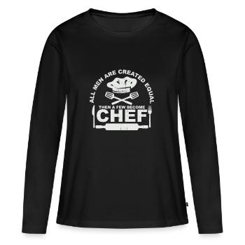 Chefkoch - Frauen Premium Bio Langarmshirt - Schwarz - Vorne - Julia (174cm)