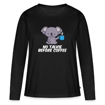 Koala - Koalas - T-shirt Koala - Café - T-shirt manches longues Premium bio Femme - noir - Devant - Julia (174cm)