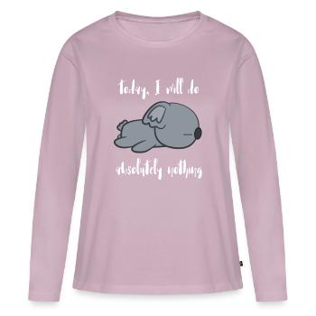Koala - Koalas - Koala T-Shirt - Faulbär - Faul - Frauen Premium Bio Langarmshirt - Altrosa - Vorne - Julia (174cm)