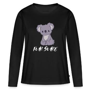 Koala - Koalas - T-shirt Koala - Pour sûr - T-shirt manches longues Premium bio Femme - noir - Devant - Julia (174cm)
