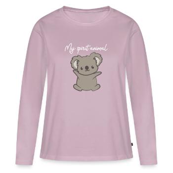 Koala - Koalas - Koala T-Shirt - Spirit Animal - Frauen Premium Bio Langarmshirt - Altrosa - Vorne - Julia (174cm)