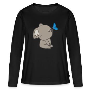 Koala - Koalas - T-shirt Koala - Papillon - T-shirt manches longues Premium bio Femme - noir - Devant - Julia (174cm)