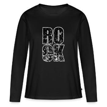 Musique hard rock - T-shirt manches longues Premium bio Femme - noir - Devant - Julia (174cm)