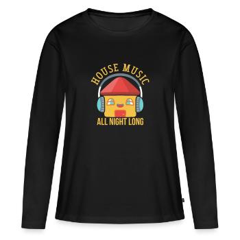 HOUSE MUSIC: House Music All Night Long - Women's Premium Organic Long Sleeve Shirt - black - Front - Julia (174cm)