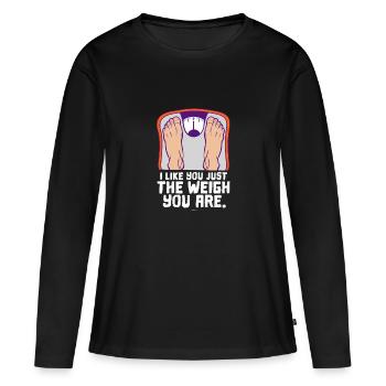 Surpoids Dick cadeau doux - T-shirt manches longues Premium bio Femme - noir - Devant - Julia (174cm)
