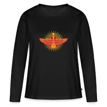 Déesse égyptienne Isis Sacrée Egypte Archéologue - T-shirt manches longues Premium bio Femme - noir - Devant - Julia (174cm)
