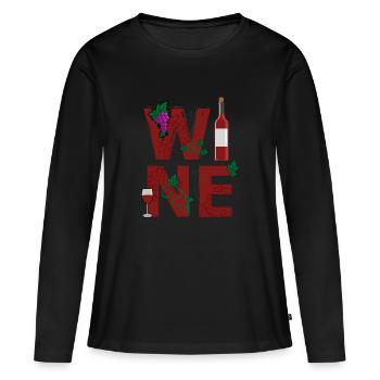 VIN / VIN - T-shirt manches longues Premium bio Femme - noir - Devant - Julia (174cm)