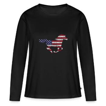 American horse - Women's Premium Organic Long Sleeve Shirt - black - Front - Julia (174cm)