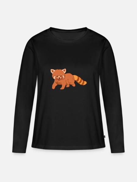 Roter Panda - Premium økologisk langærmet T-shirt til kvinder - sort