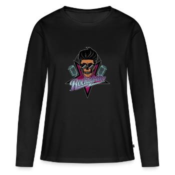 Rockabilly pour toujours - T-shirt manches longues Premium bio Femme - noir - Devant - Julia (174cm)