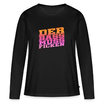 La basse doit baiser - T-shirt manches longues Premium bio Femme - noir - Devant - Julia (174cm)
