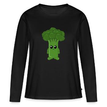 Brocolli triste - T-shirt manches longues Premium bio Femme - noir - Devant - Julia (174cm)
