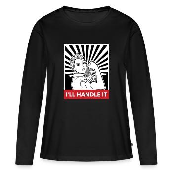Frauenpower - Frauen Premium Bio Langarmshirt - Schwarz - Vorne - Julia (174cm)