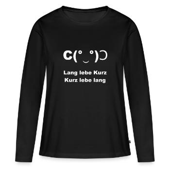 lang lebe kurz kurz lebe lang gesicht weiß - Frauen Premium Bio Langarmshirt - Schwarz - Vorne - Julia (174cm)