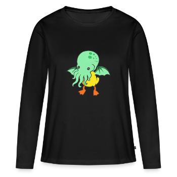 Canetons mutés - T-shirt manches longues Premium bio Femme - noir - Devant - Julia (174cm)