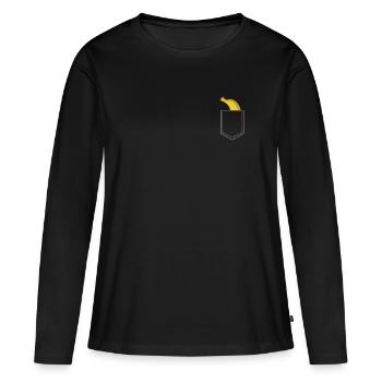 banane - T-shirt manches longues Premium bio Femme - noir - Devant - Julia (174cm)