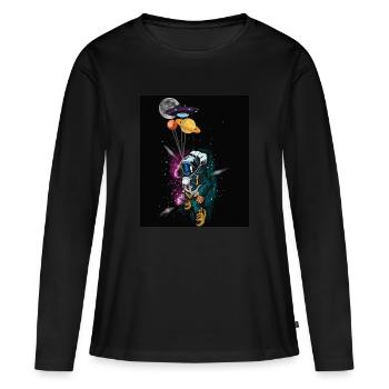 Space Astronaut - Women's Premium Organic Long Sleeve Shirt - black - Front - Julia (174cm)