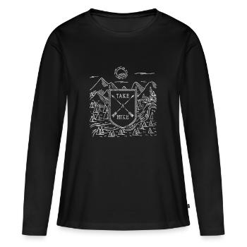 Take A Hike Wanderer Chemise Randonnée Dolomites - T-shirt manches longues Premium bio Femme - noir - Devant - Julia (174cm)
